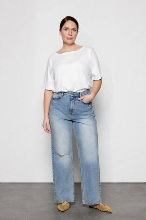 ABISS Büyük Beden Yırtık Jean Pantolon Mavi | Luokk