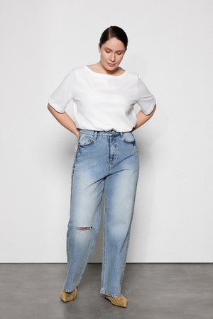 ABISS Büyük Beden Yırtık Jean Pantolon Mavi | Luokk