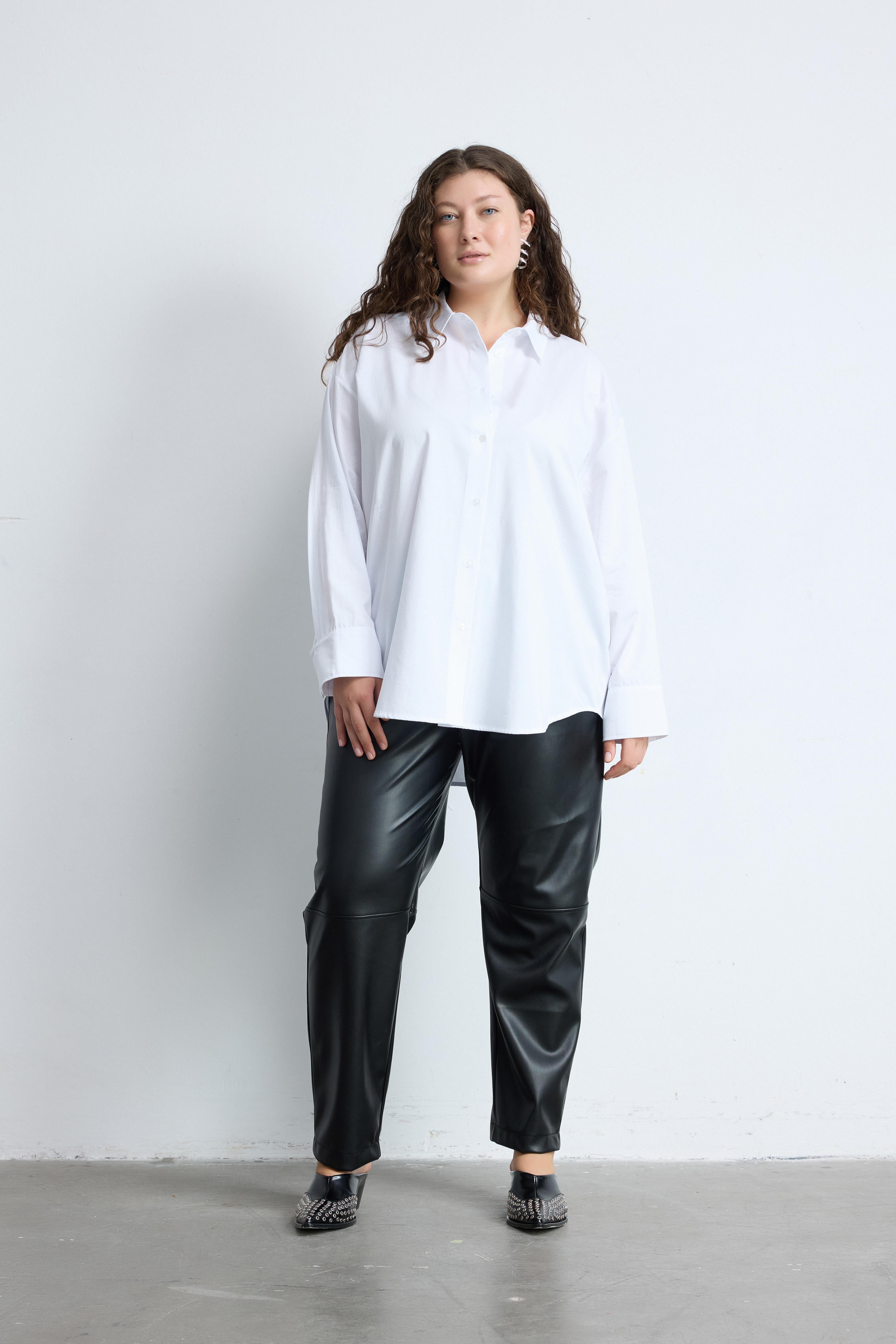 ADA Büyük Beden Poplin Gömlek Beyaz | Luokk