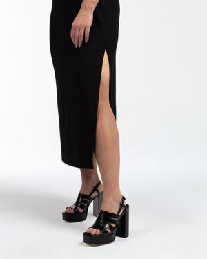 AMARI Askılı Midi Boy Büyük Beden Elbise Siyah | Luokk