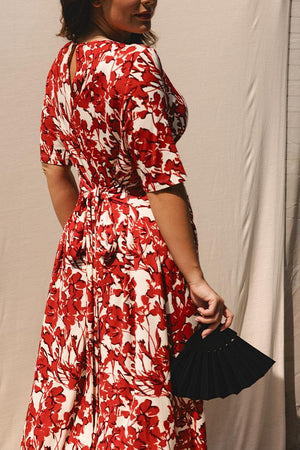 AMELIA Bisiklet Yaka Büyük Beden Elbise Bordo | Luokk