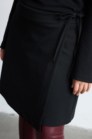 AMOUR Dokuma Büyük Beden Siyah Mini Şort Etek Siyah | Luokk