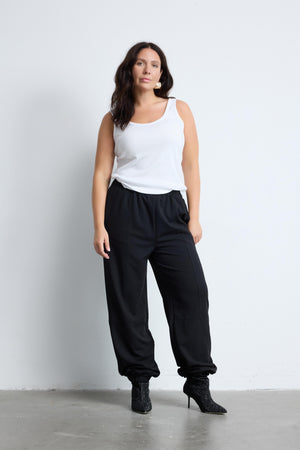 ANAIS Geniş Paça Büyük Beden Jogger Pantolon Siyah | Luokk