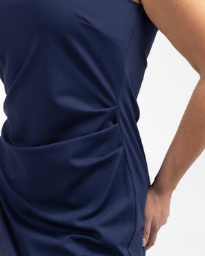 ANNABEL Kare Yaka Büyük Beden Mini Elbise Lacivert | Luokk