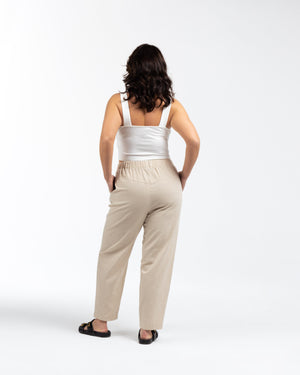 BABS V Yaka Askılı Büyük Beden Crop Top Ekru | Luokk