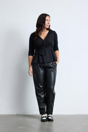 BEBE Truvakar Kollu Büyük Beden Bluz Siyah | Luokk