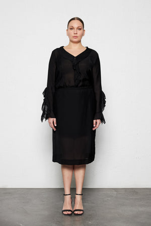 yarı transparan etek