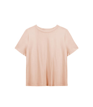 BRADLEY Bisiklet Yaka Büyük Beden Basic T-shirt Açık Vizon | Luokk