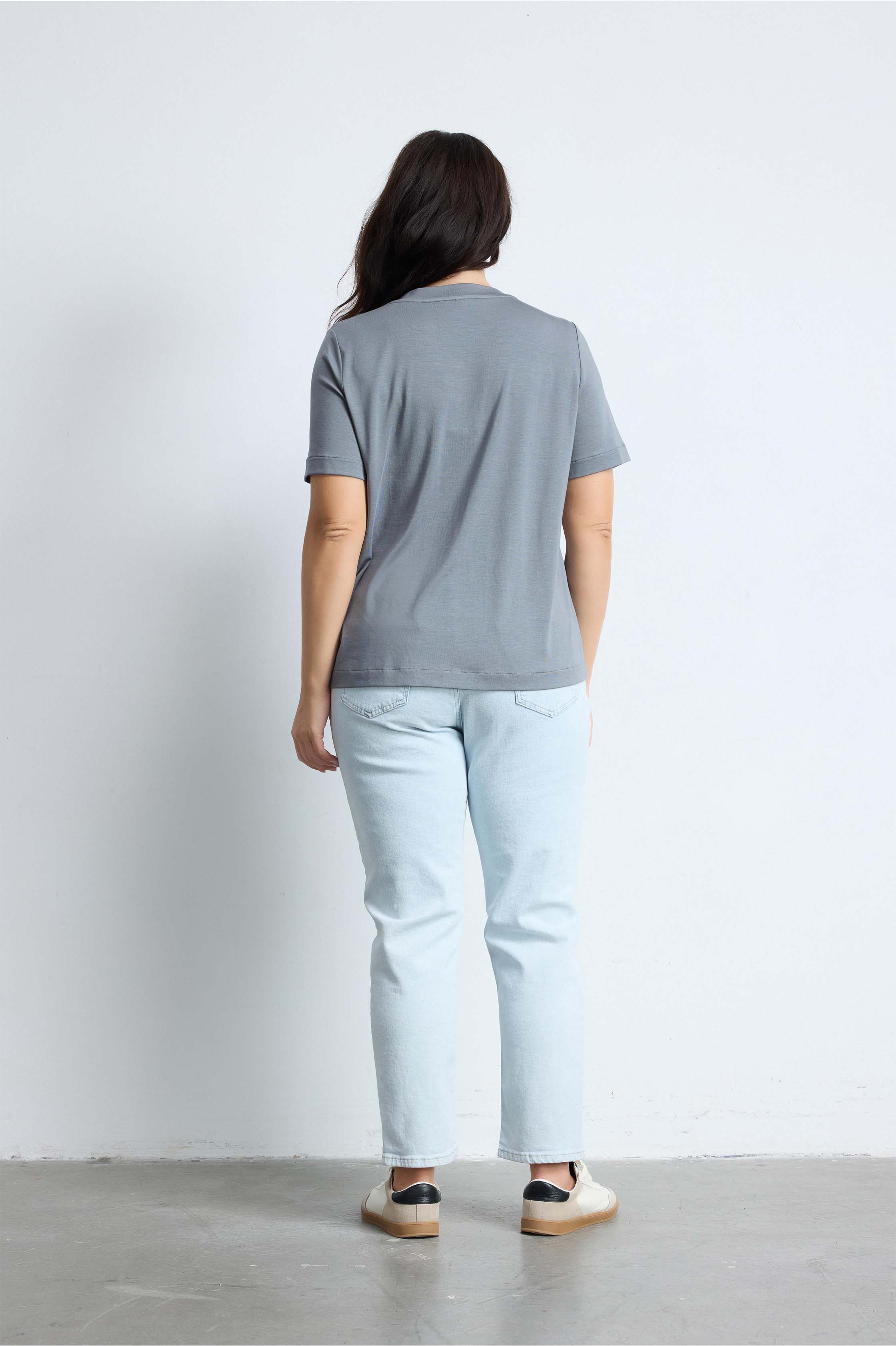 BRADLEY Crew Neck Plus Size Basic T-shirt - Anthracite