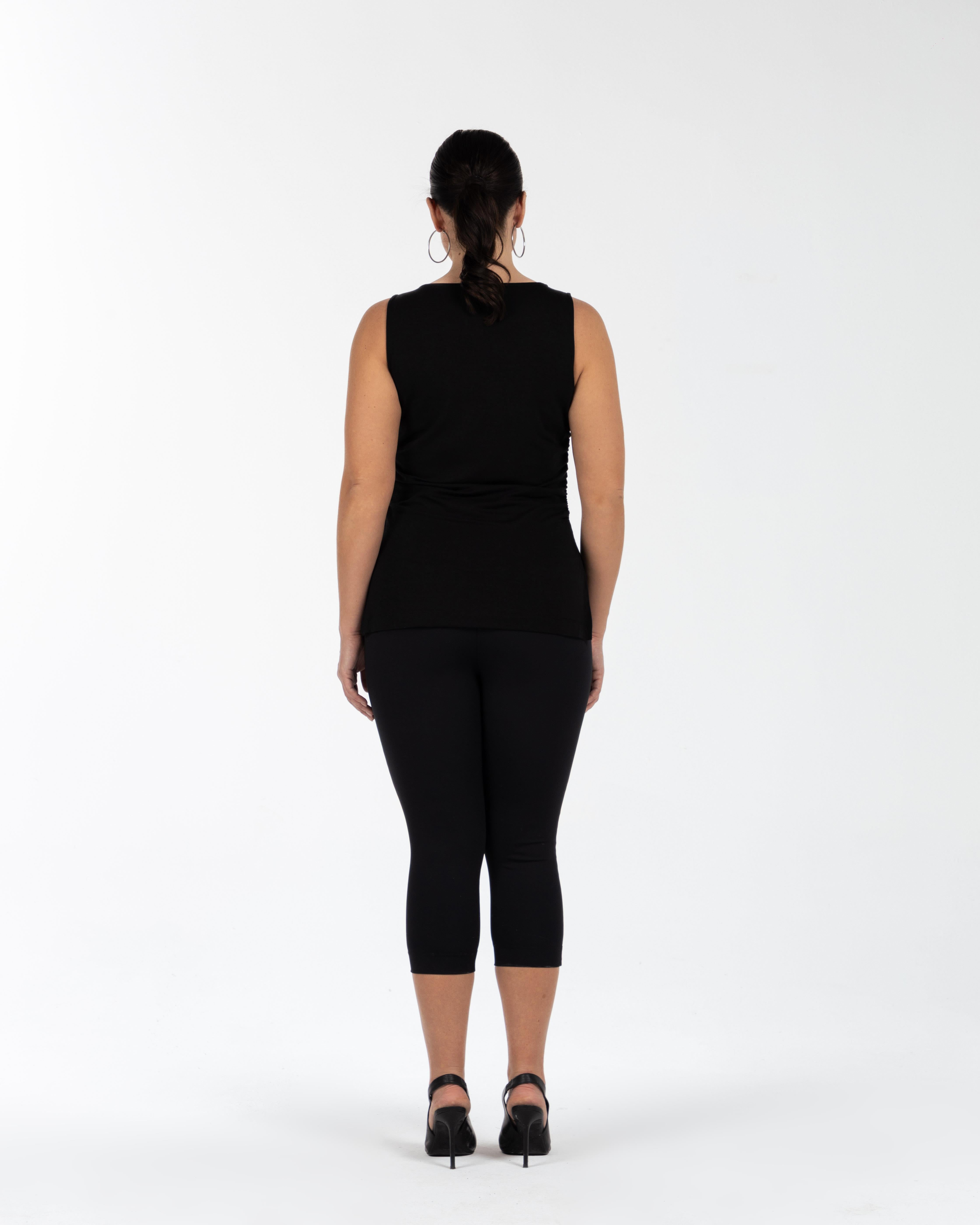 CHER Büzgü Detaylı Yırtmaçlı Büyük Beden Bluz Siyah | Luokk