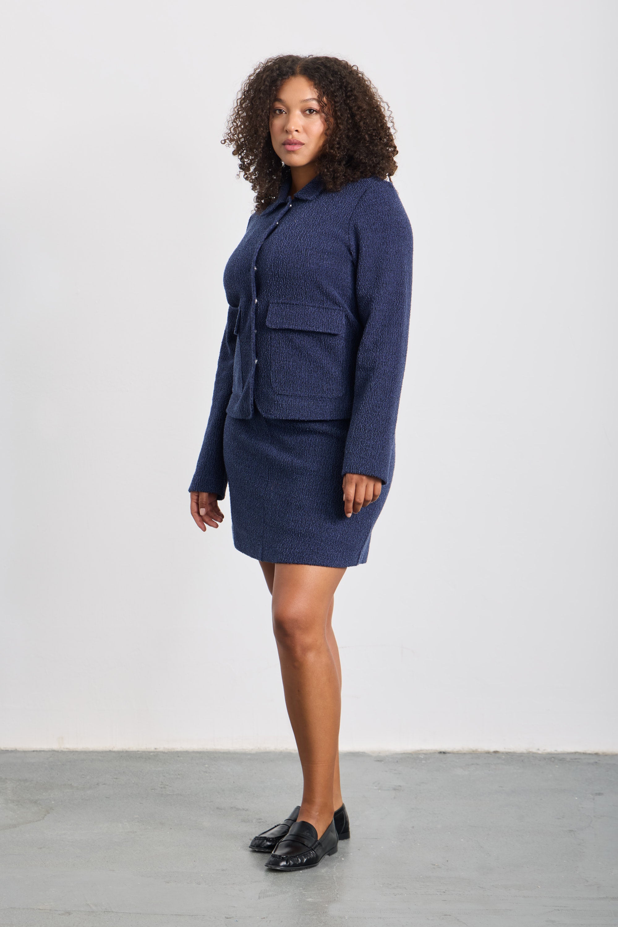 COLLIE Dokulu Kısa Ceket Mavi