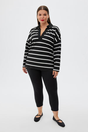 DERECHO Toparlayıcı Yüksek Bel Büyük Beden Beden Tayt Siyah | Luokk