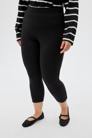 DERECHO Toparlayıcı Yüksek Bel Büyük Beden Beden Tayt Siyah | Luokk