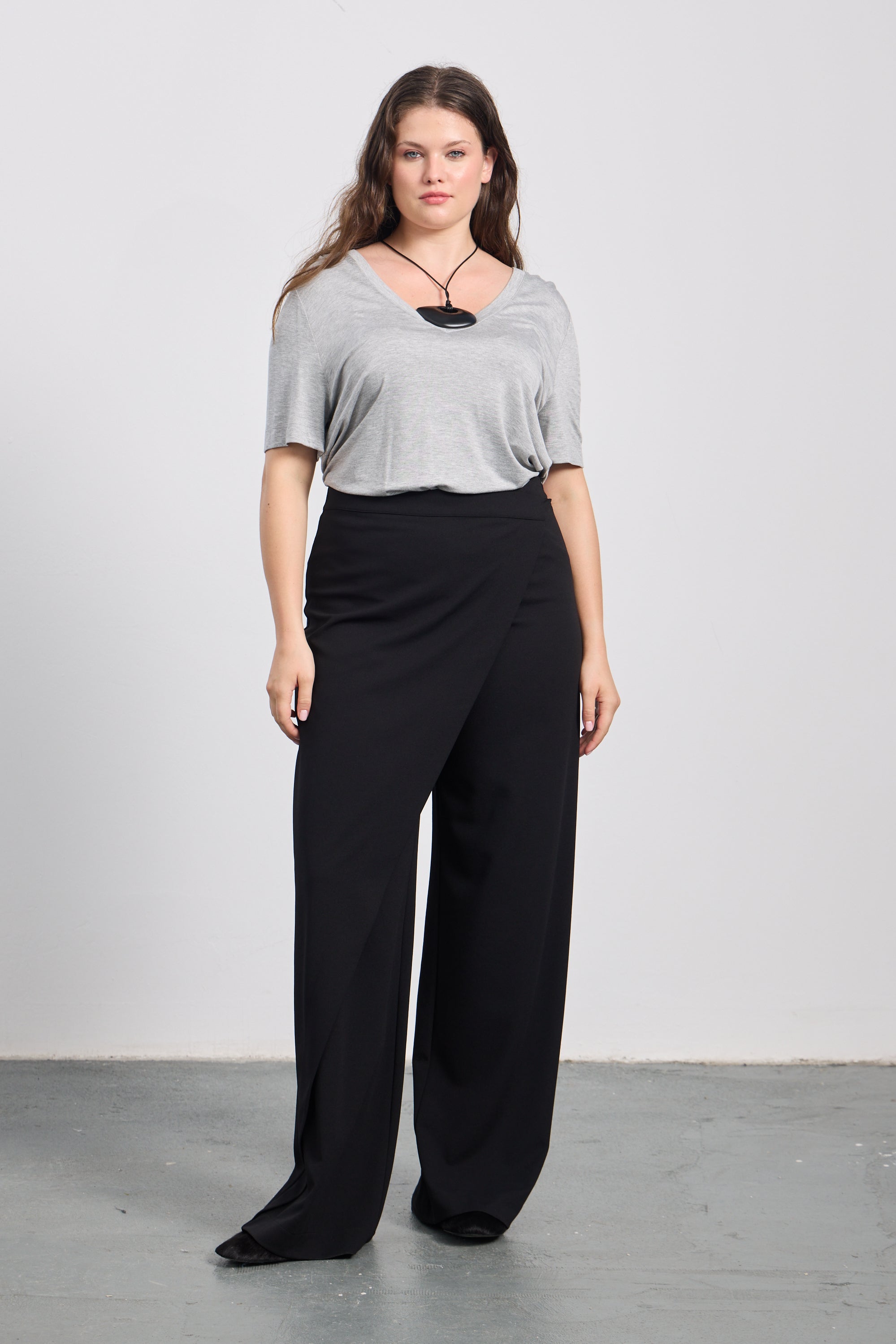 DEVON Plus Size Black Pareo Pants