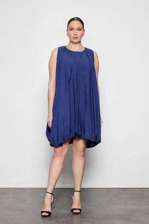 DOLCE Büyük Beden Mini Balon Elbise Mor | Luokk