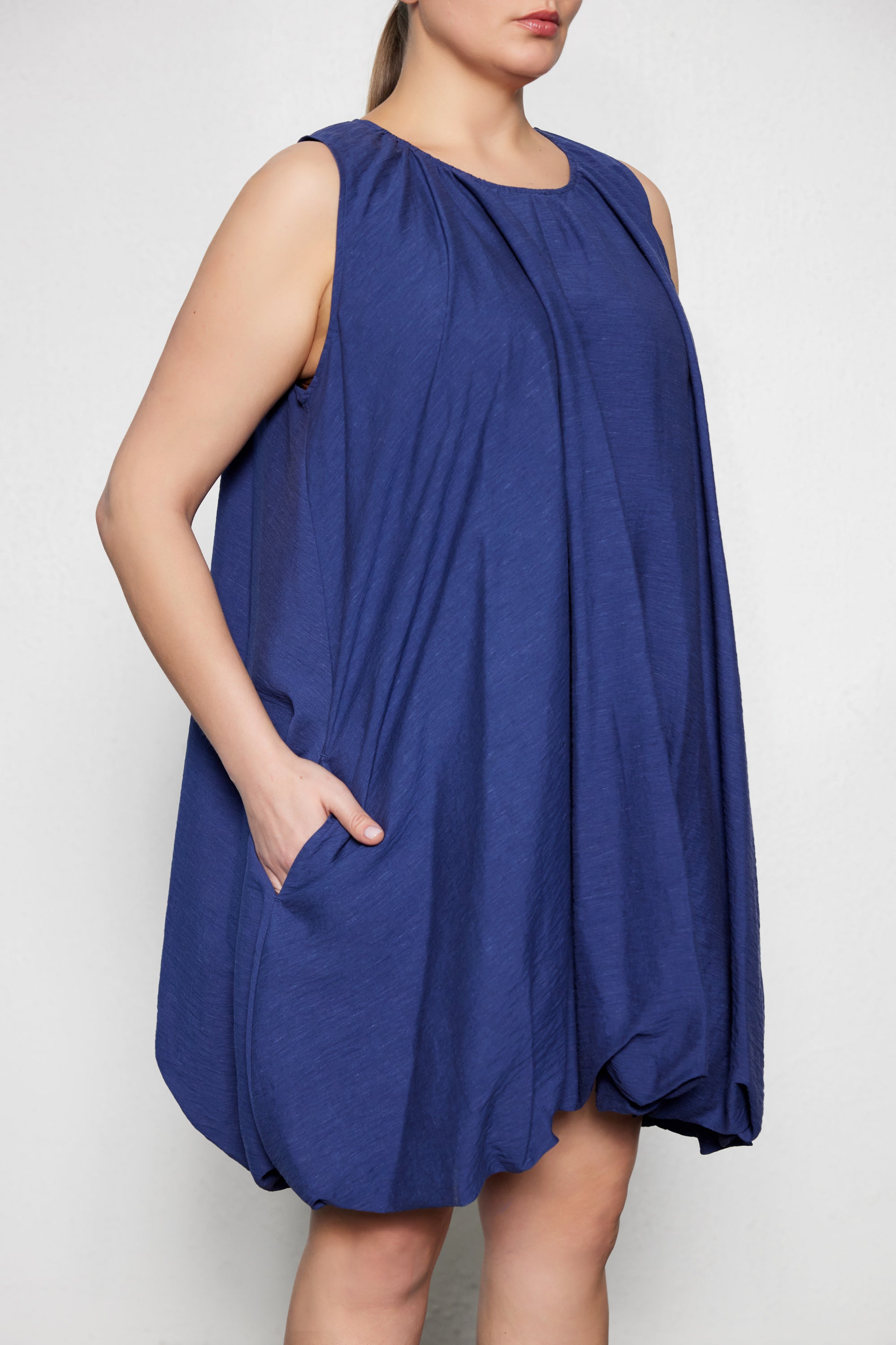 DOLCE Büyük Beden Mini Balon Elbise Mor | Luokk