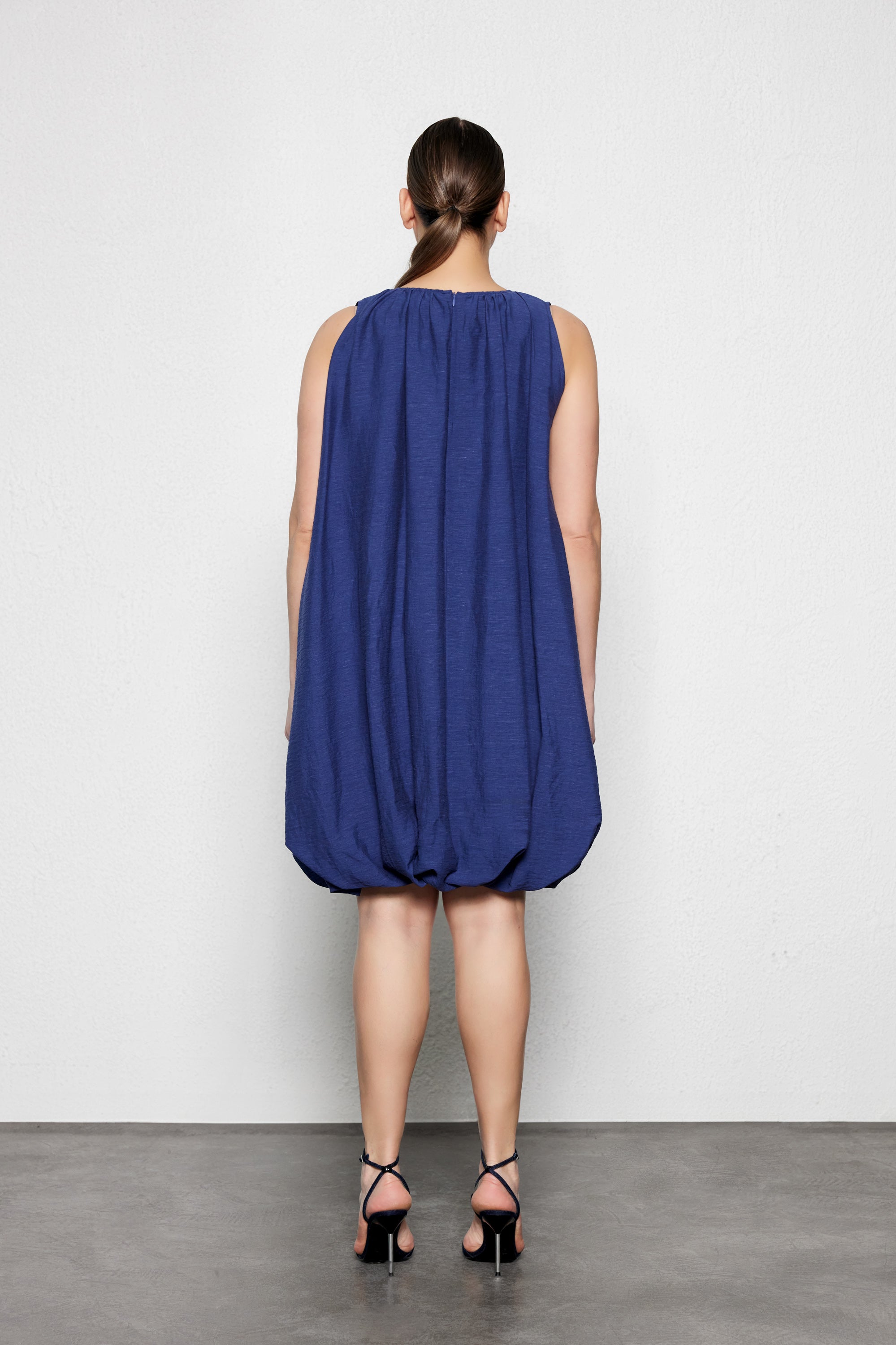 DOLCE Büyük Beden Mini Balon Elbise Mor | Luokk