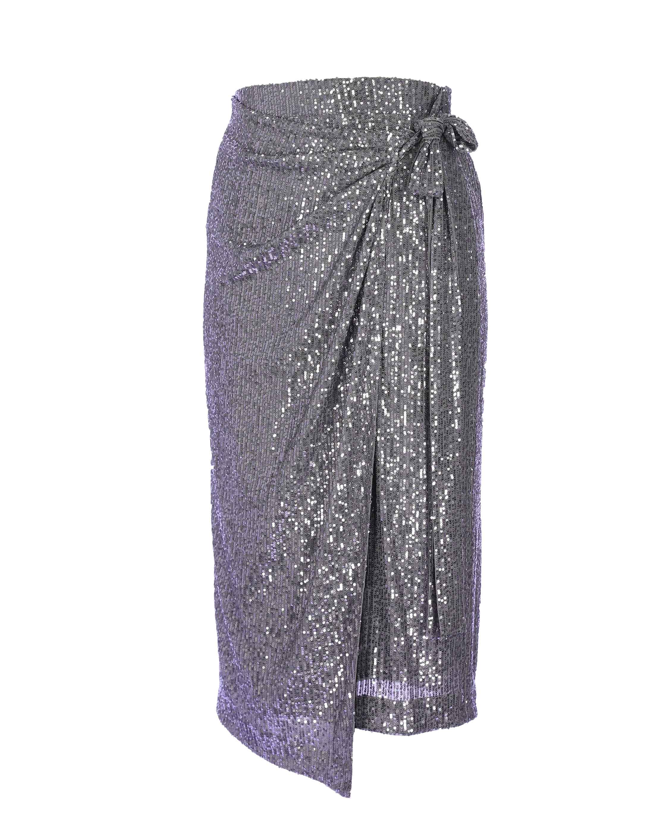 DORRIS Plus Size Sequined Midi Skirt