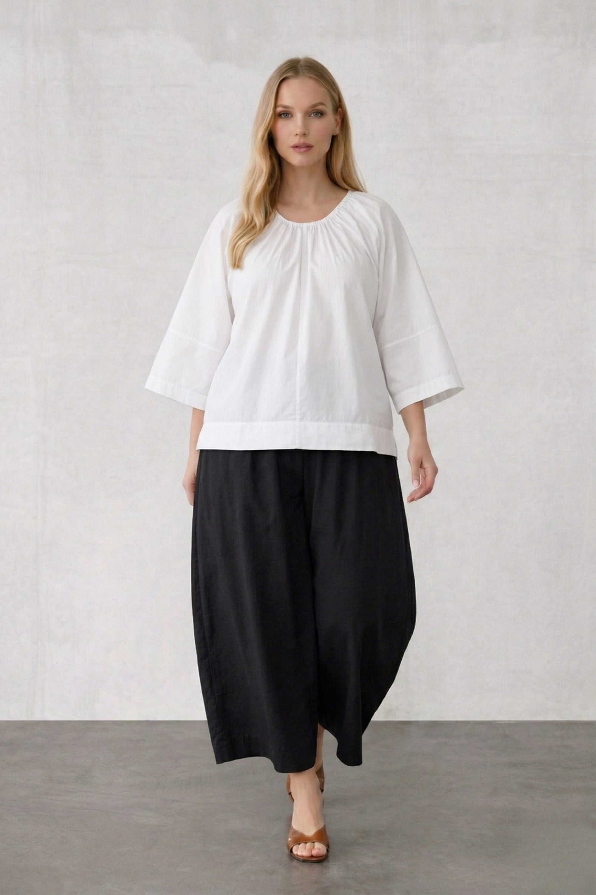 FLAT Plus Size Poplin Blouse