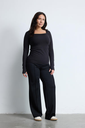 FREEDOM Düz Kesim Büyük Beden Pantolon Siyah | Luokk