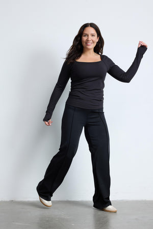 FREEDOM Düz Kesim Büyük Beden Pantolon Siyah | Luokk