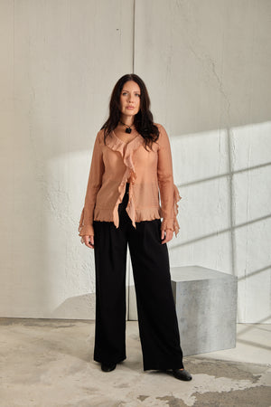 geniş paça siyah pantolon