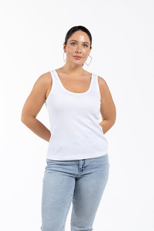 HOLLY Bisiklet Yaka Pamuklu Askılı Büyük Beden Kaşkorse Atlet Beyaz | Luokk