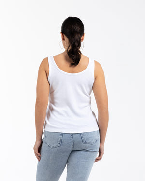 HOLLY Bisiklet Yaka Pamuklu Askılı Büyük Beden Kaşkorse Atlet Beyaz | Luokk