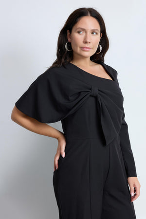 ISLA Fiyonk Detaylı Büyük Beden Siyah Tulum Siyah | Luokk