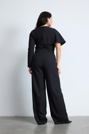 ISLA Fiyonk Detaylı Büyük Beden Siyah Tulum Siyah | Luokk