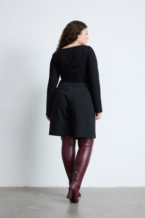 JANE Uzun Kollu Büyük Beden Bluz Siyah | Luokk