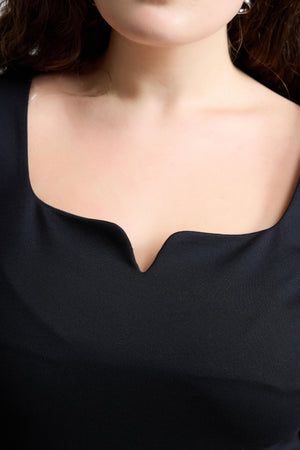 JANE Uzun Kollu Büyük Beden Bluz Siyah | Luokk