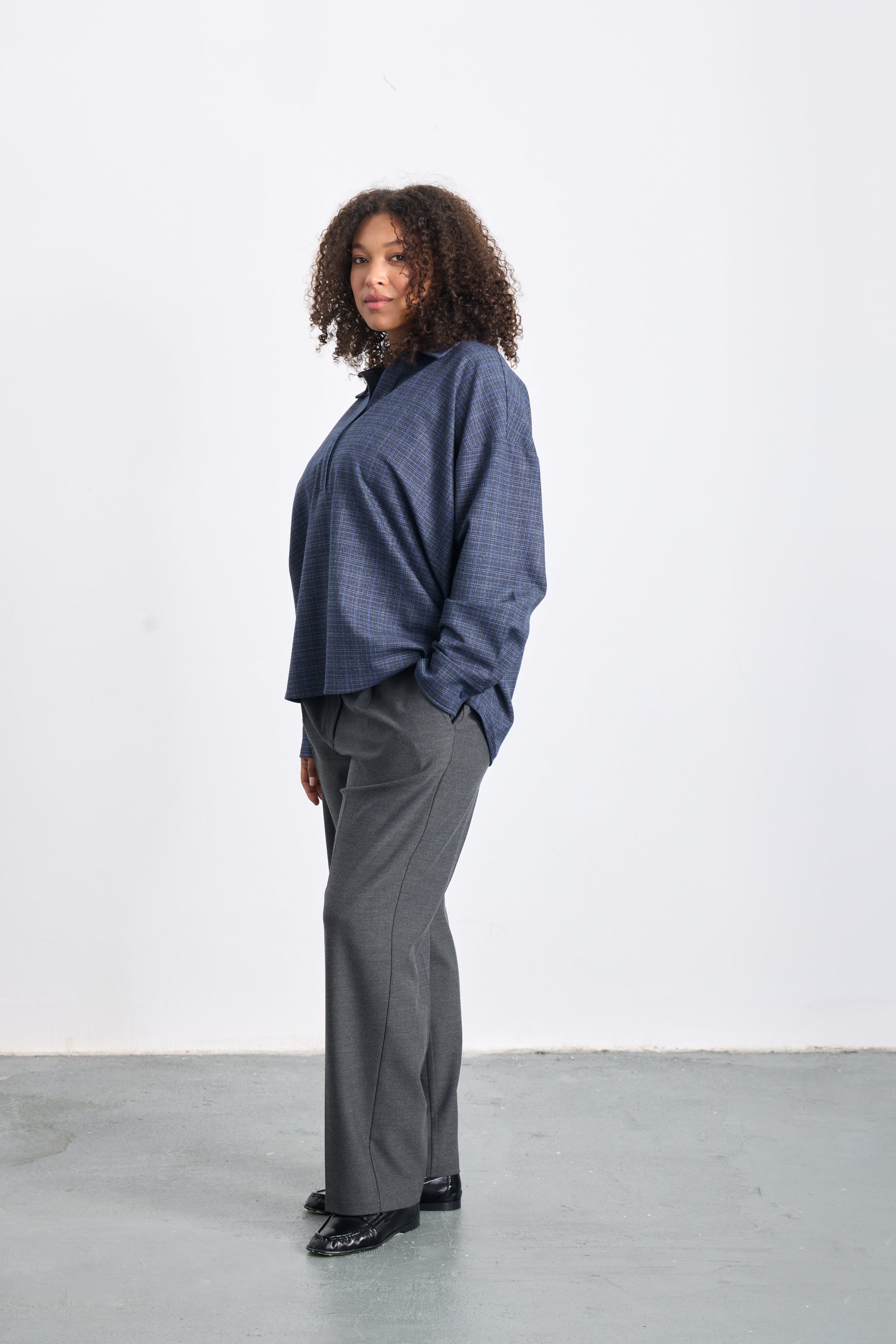 KANISSA Düğmeli Polo Yakalı Ekose Gömlek Ekose