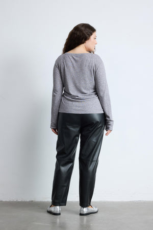 MADDEN Büyük Beden Uzun Kollu Bluz Gri-Melanj | Luokk