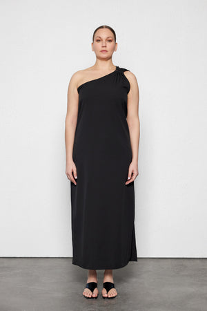 MAEVE Büyük Beden Drape Detaylı Maxi Elbise Siyah | Luokk