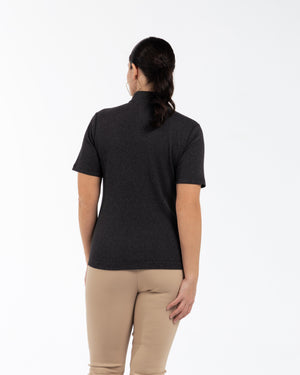 MARIAN Polo Yaka Pamuklu Büyük Beden Bluz Antrasit | Luokk