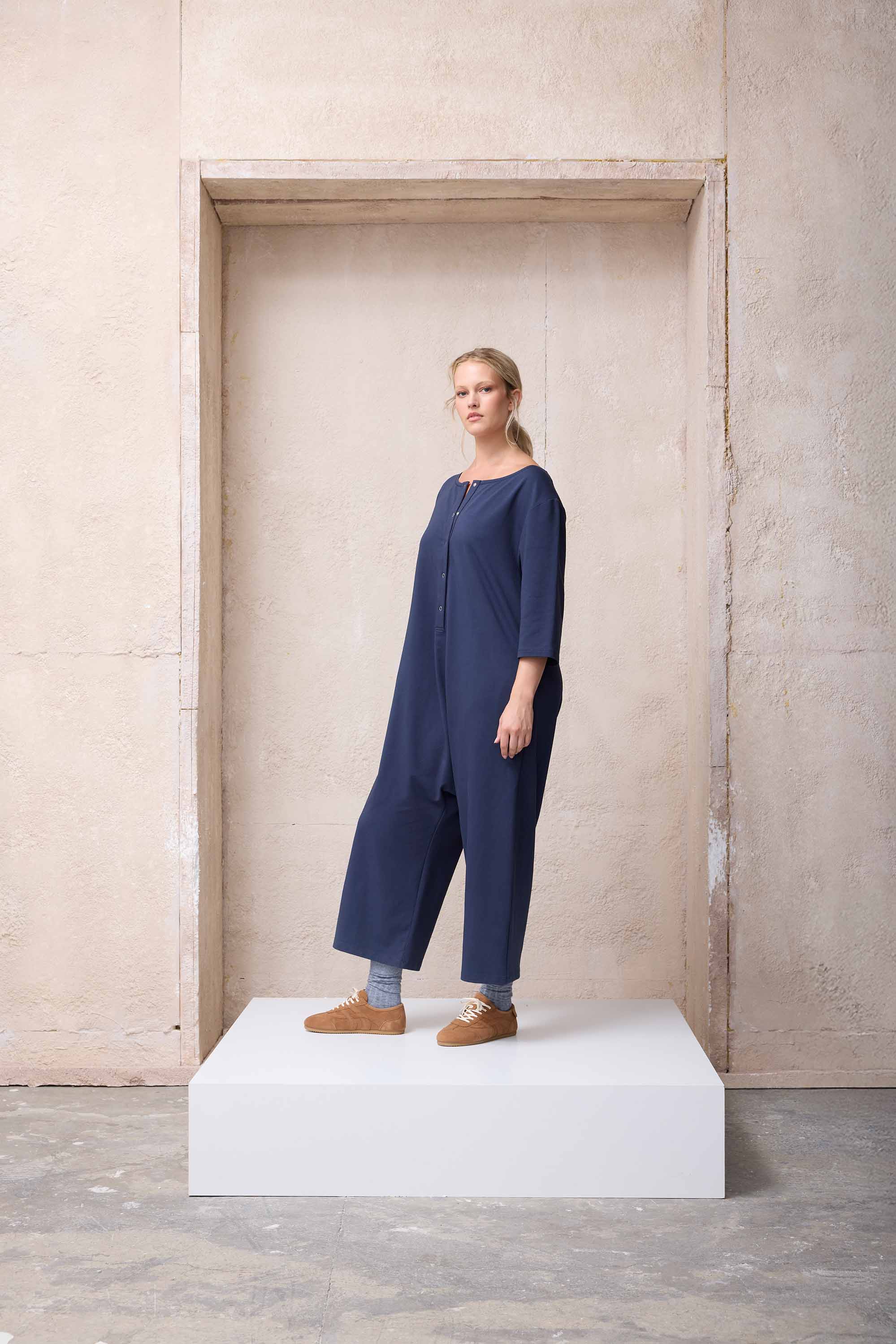 MARNIE Çıt Çıtlı Tulum Lacivert