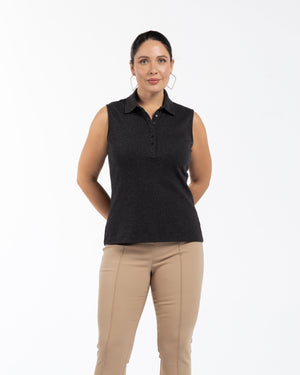 MEGAN Polo Yaka Pamuklu Büyük Beden Atlet Antrasit | Luokk