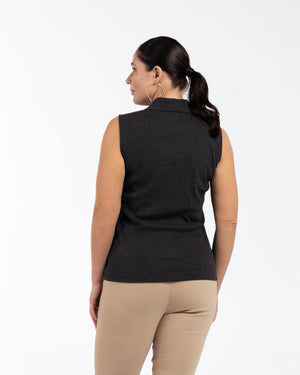 MEGAN Polo Yaka Pamuklu Büyük Beden Atlet Antrasit | Luokk