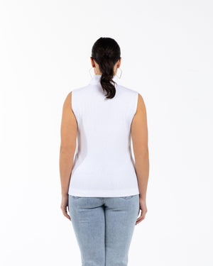 MEGAN Polo Yaka Pamuklu Büyük Beden Atlet Beyaz | Luokk