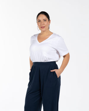 MONICA Beli Lastikli Havuç Kesim Büyük Beden Pantolon Lacivert | Luokk
