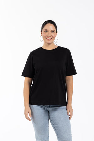 MURPHY Bisiklet Yaka %100 Organik Pamuk Büyük Beden T-shirt Siyah | Luokk