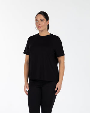 MURPHY Bisiklet Yaka %100 Organik Pamuk Büyük Beden T-shirt Siyah | Luokk