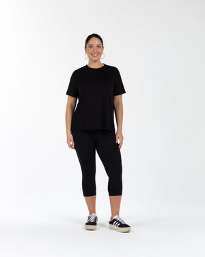 MURPHY Bisiklet Yaka %100 Organik Pamuk Büyük Beden T-shirt Siyah | Luokk