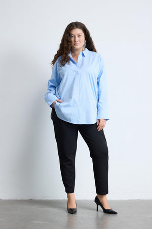 NAIA Beli Lastikli Havuç Kesim Büyük Beden Pantolon Siyah | Luokk