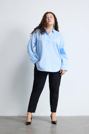 NAIA Beli Lastikli Havuç Kesim Büyük Beden Pantolon Siyah | Luokk