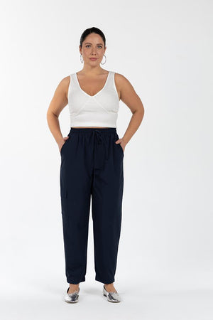 NAISA Beli Lastikli Büyük Beden Kargo Pantolon Lacivert | Luokk