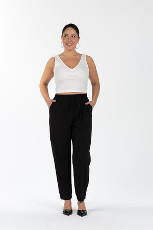 NAISA Beli Lastikli Büyük Beden Kargo Pantolon Siyah | Luokk