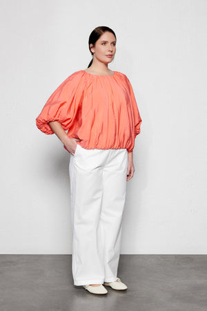 NALI Büyük Beden Balon Kollu Bluz Turuncu | Luokk