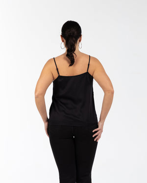 OPHELIA V Yaka Dantelli Ayarlanabilir Askılı Büyük Beden Atlet Siyah | Luokk